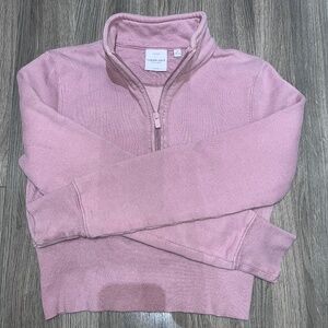 aritzia tna sweat fleece 1/4 zip pink fleece sweater small